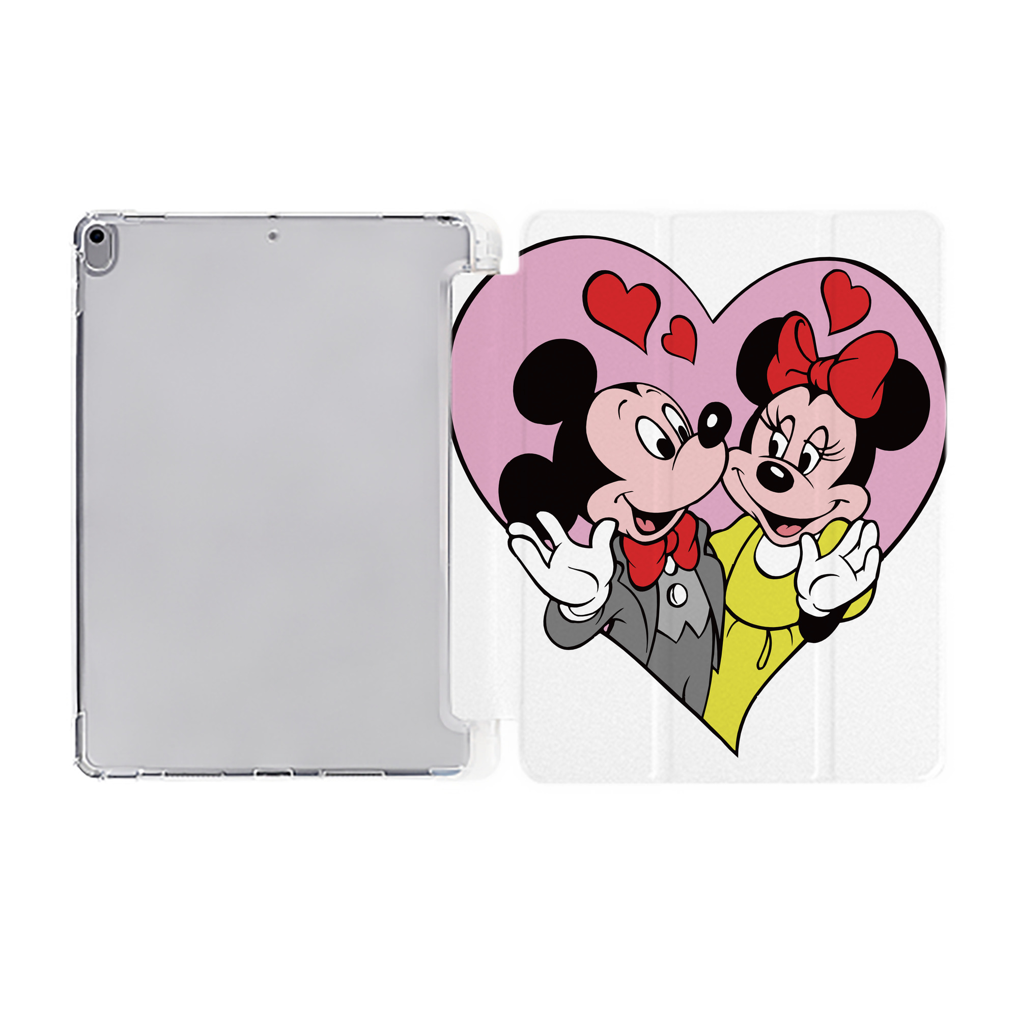 ミッキーマウス Mickey Mouse IPad ケース ペン収納付き 三つ折りスタンド PUレザー×シリコン 対応機種9.5/10.5/10.9インチ